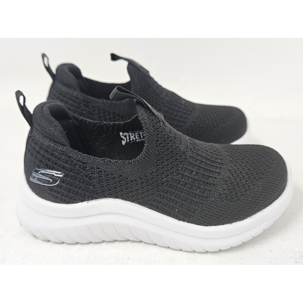 Skechers Ultra Flex 2.0 Mirkon Black Mesh Slip On Shoes Boys Size 7 Toddler EUC!